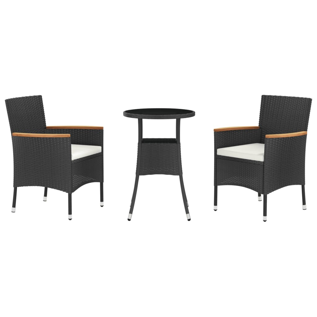 Garden Bistro Set Black