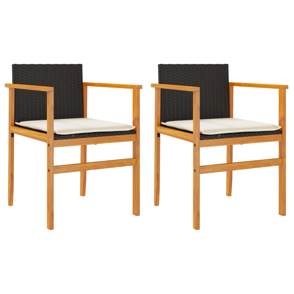 Garden Chair Black and Cream White