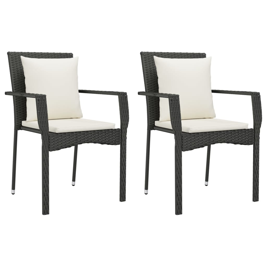Garden Chair Black PE Rattan Standard Size Durable Garden Chair