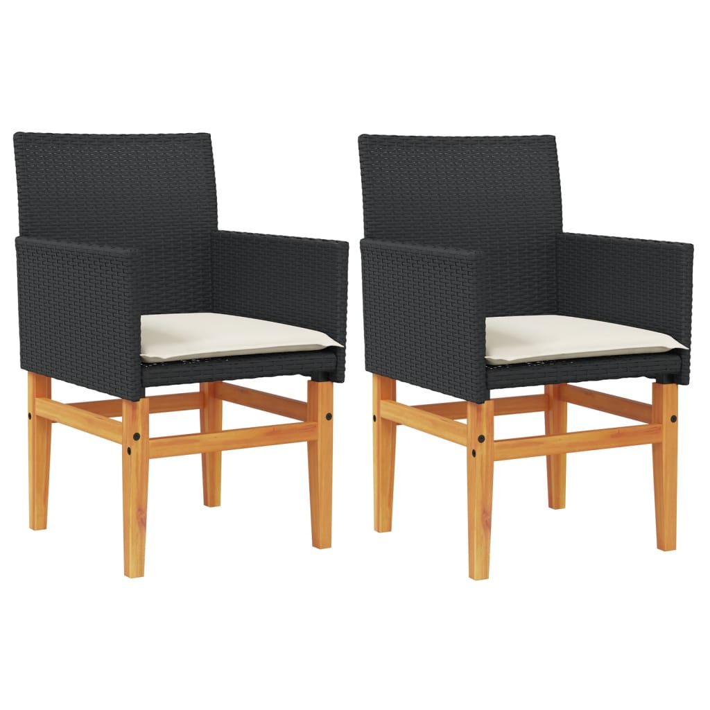 Garden Chair Black PE rattan Standard size fits adults