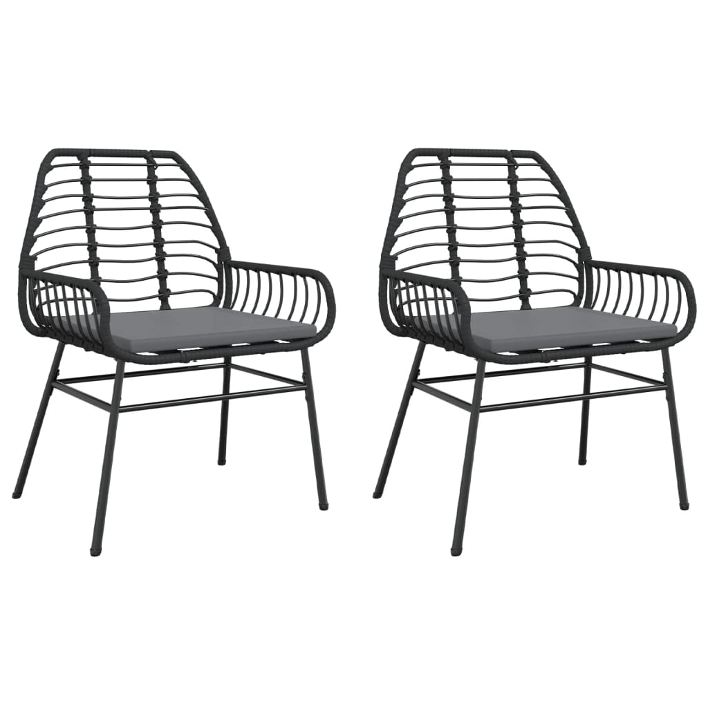 Garden Chair Black PE Rattan Standard size for adults