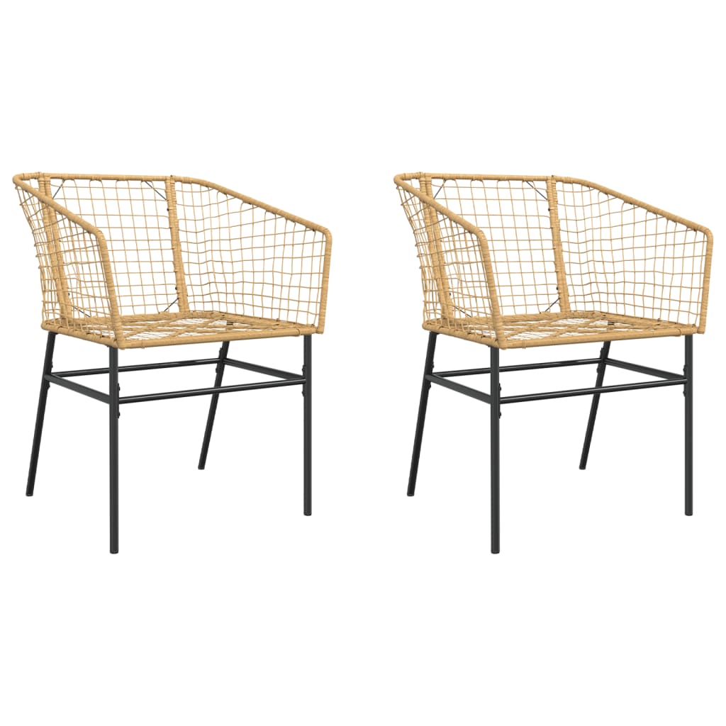 Garden Chair Brown PE rattan, powder-coated steel Standard
