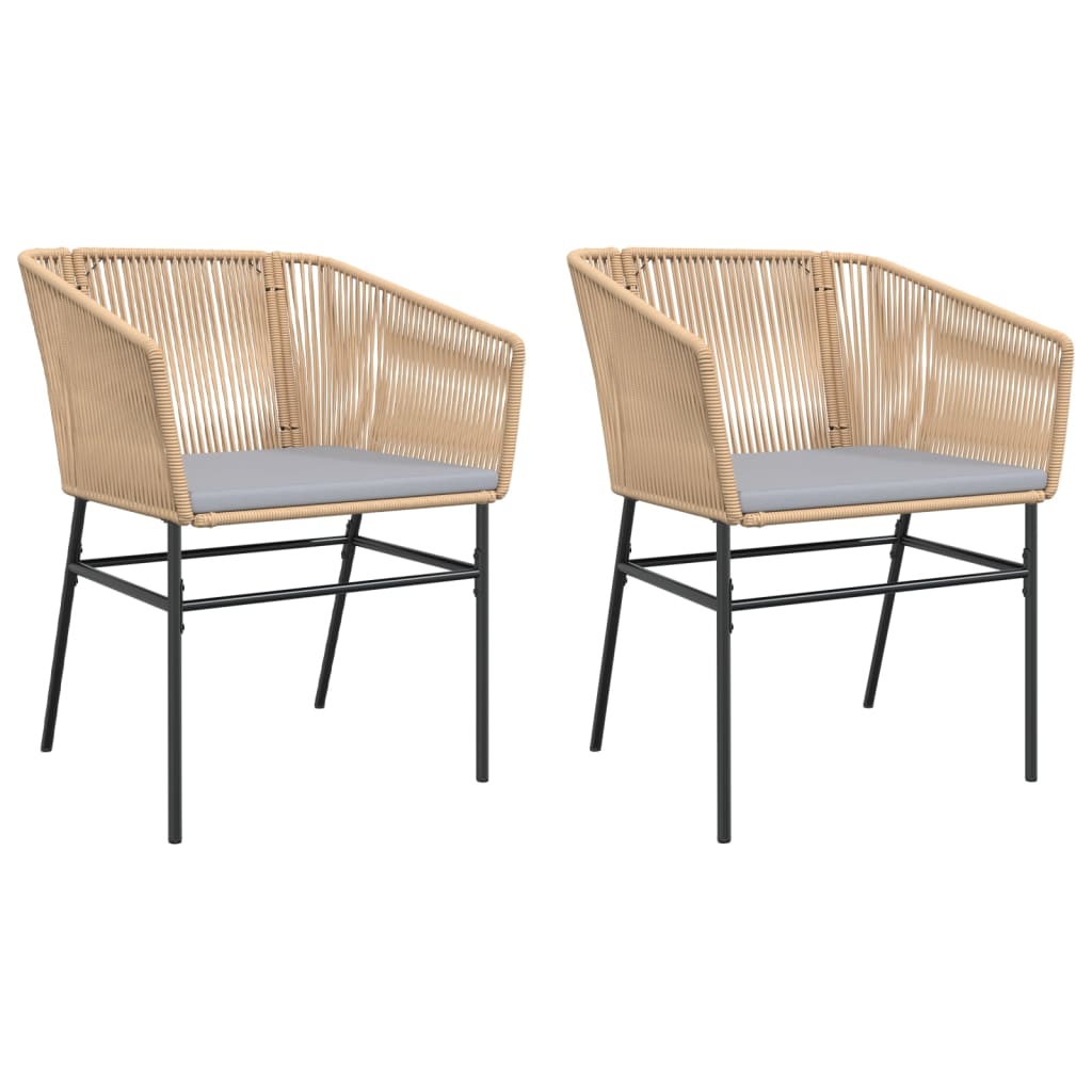 Garden Chair Brown PE Rattan, Powder-Coated Steel Standard