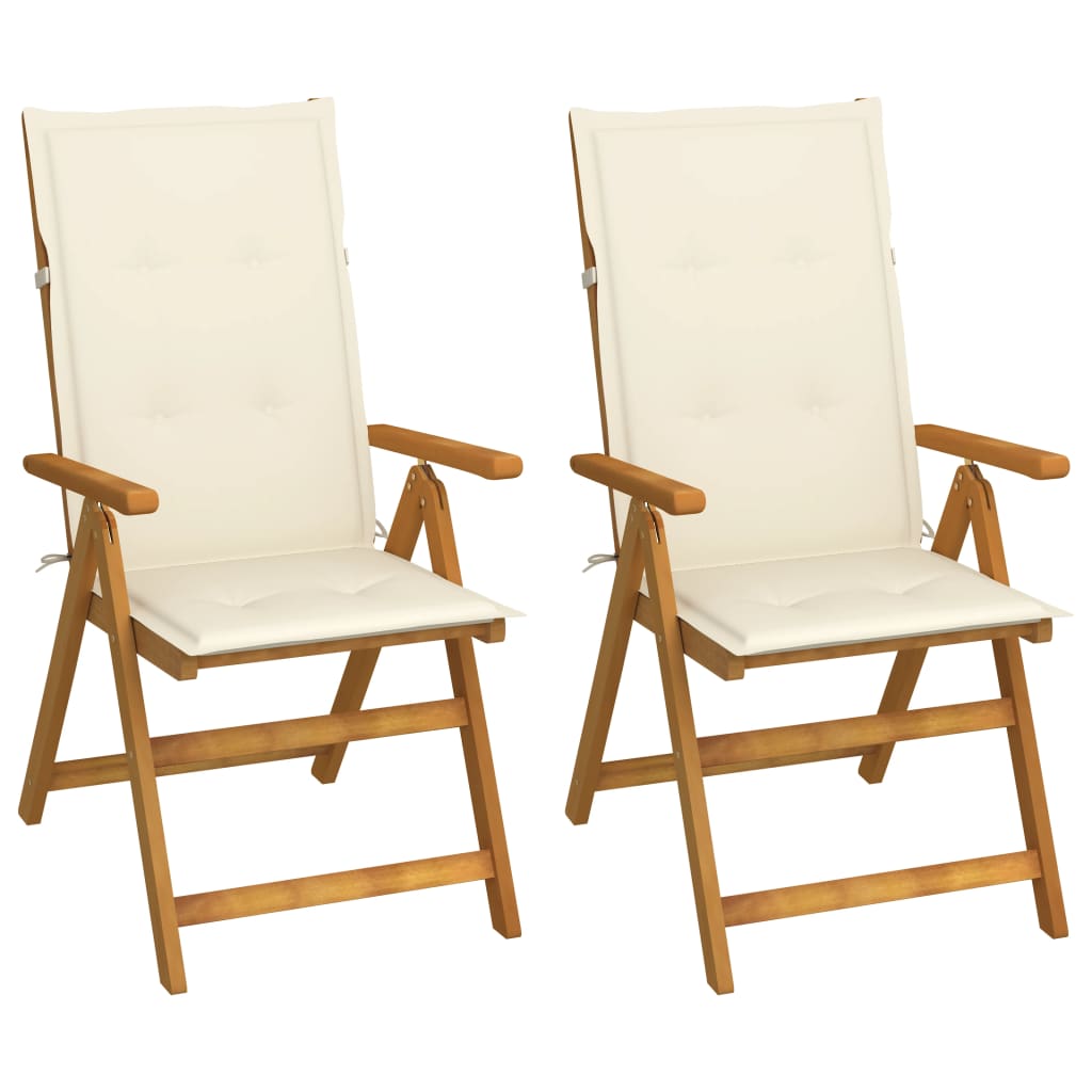 Garden Chair Set of 2 Cream