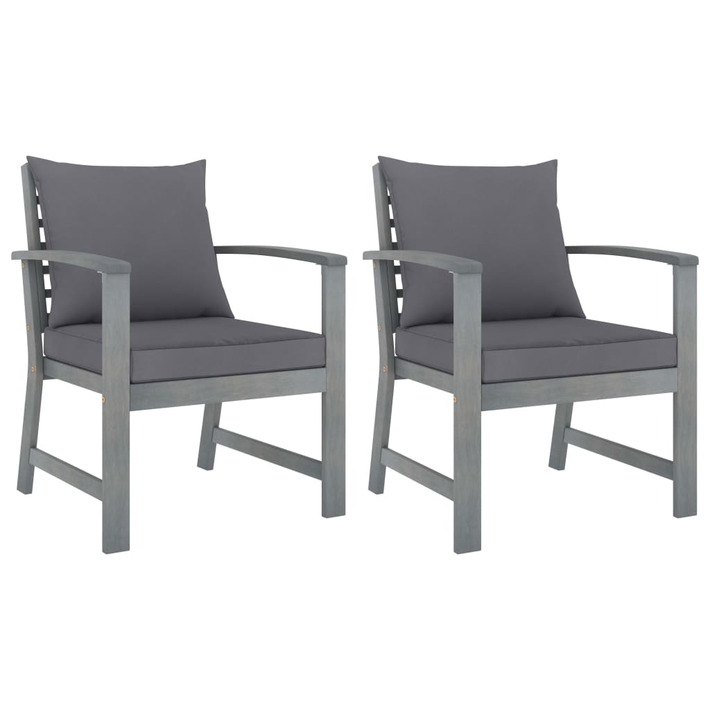 Garden Chair Set of 2 Dark grey