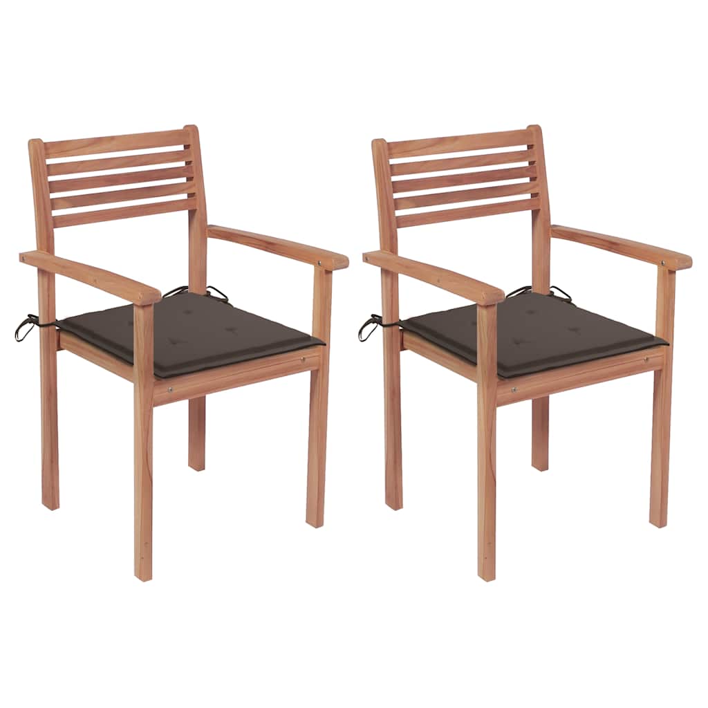 Garden Chair Set of 2 Natural teak Solid teak wood Standard