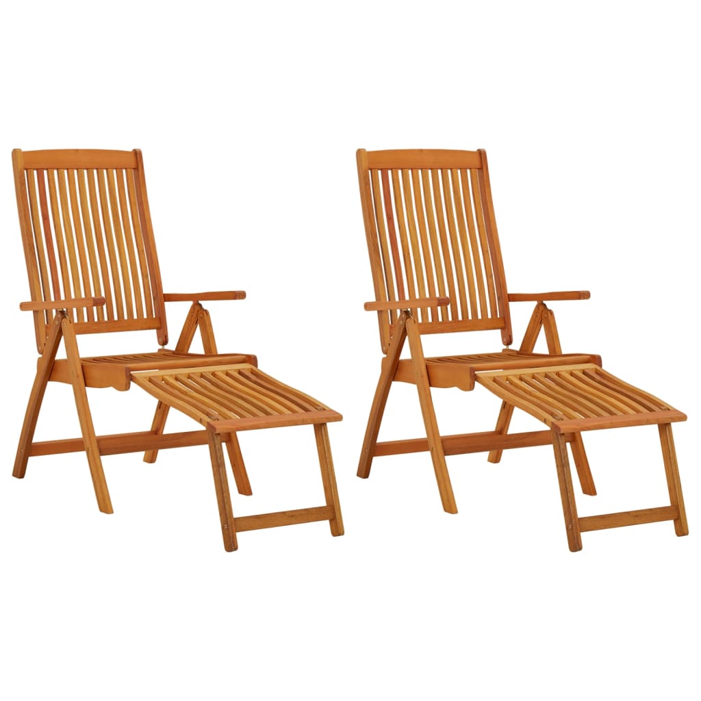 Garden Chair Set of 2 Natural wood finish