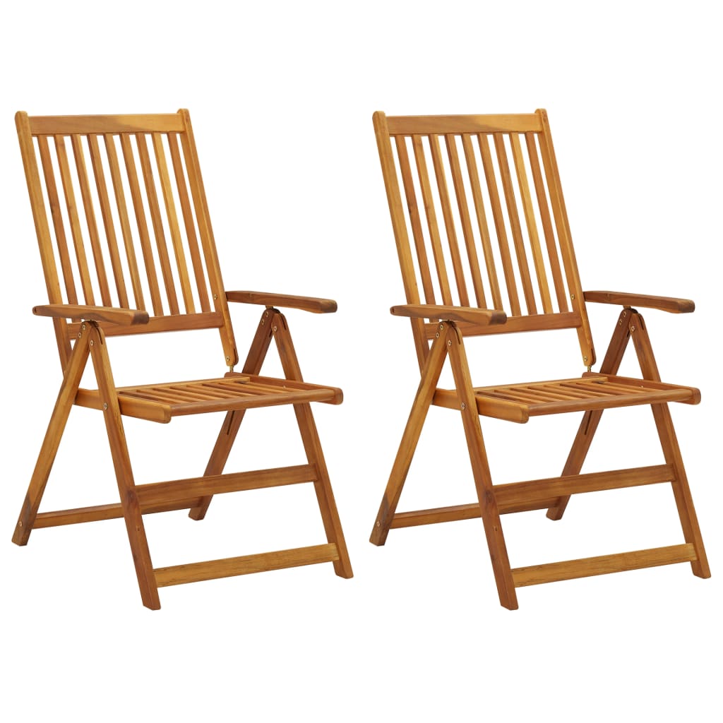 Garden Chair Set of 2 Natural wood Solid acacia wood Medium