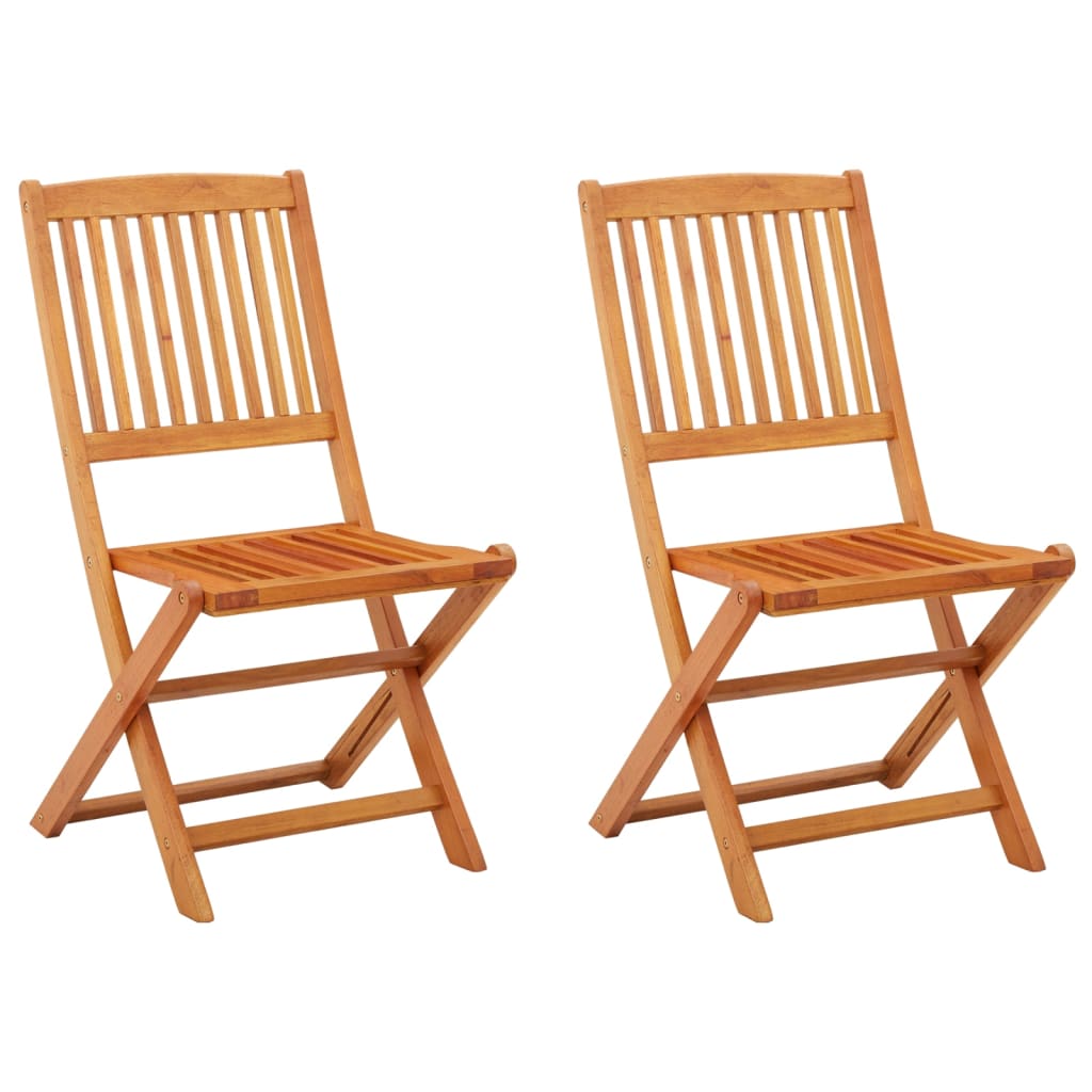 Garden Chair Set of 2 Natural wood Solid eucalyptus wood Standard