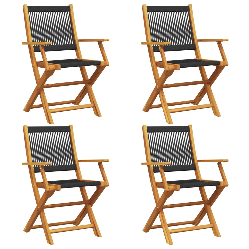 Garden Chair Set of 4 Black