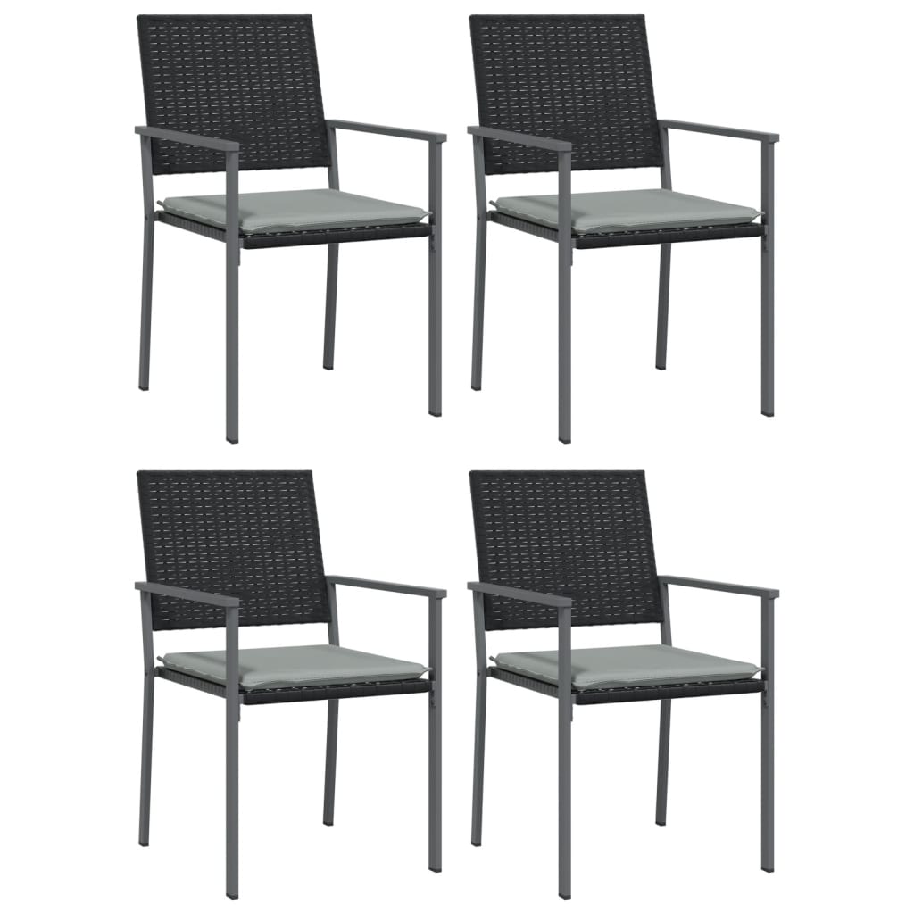 Garden Chair Set of 4 Black