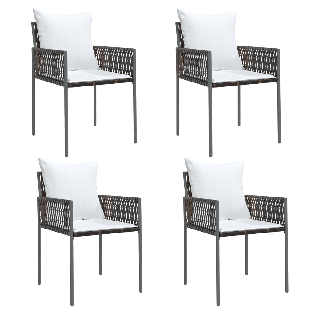 Garden Chair Set of 4 Brown