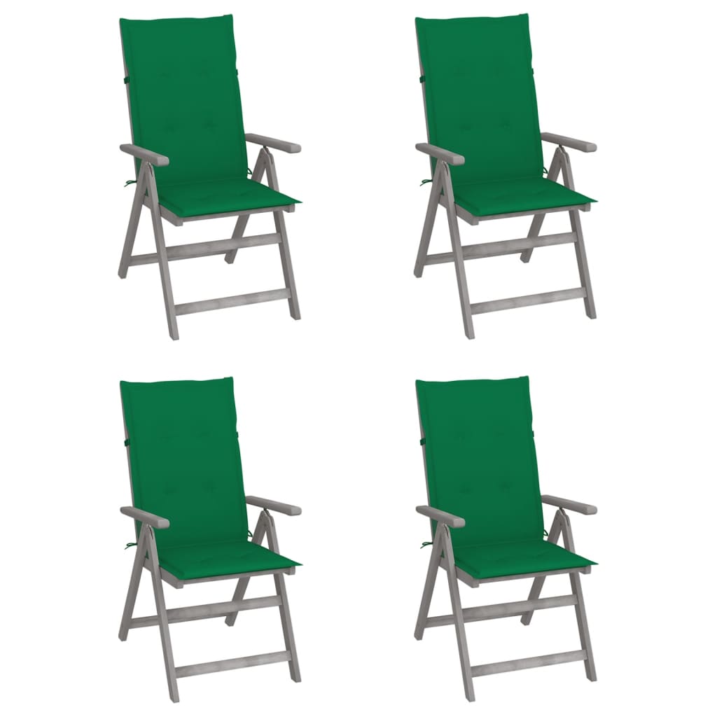 Garden Chair Set of 4 Grey, Green