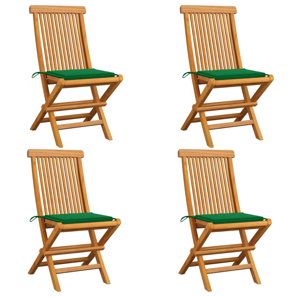 Garden Chair Set of 4 Teak Standard Foldable Garden Chair
