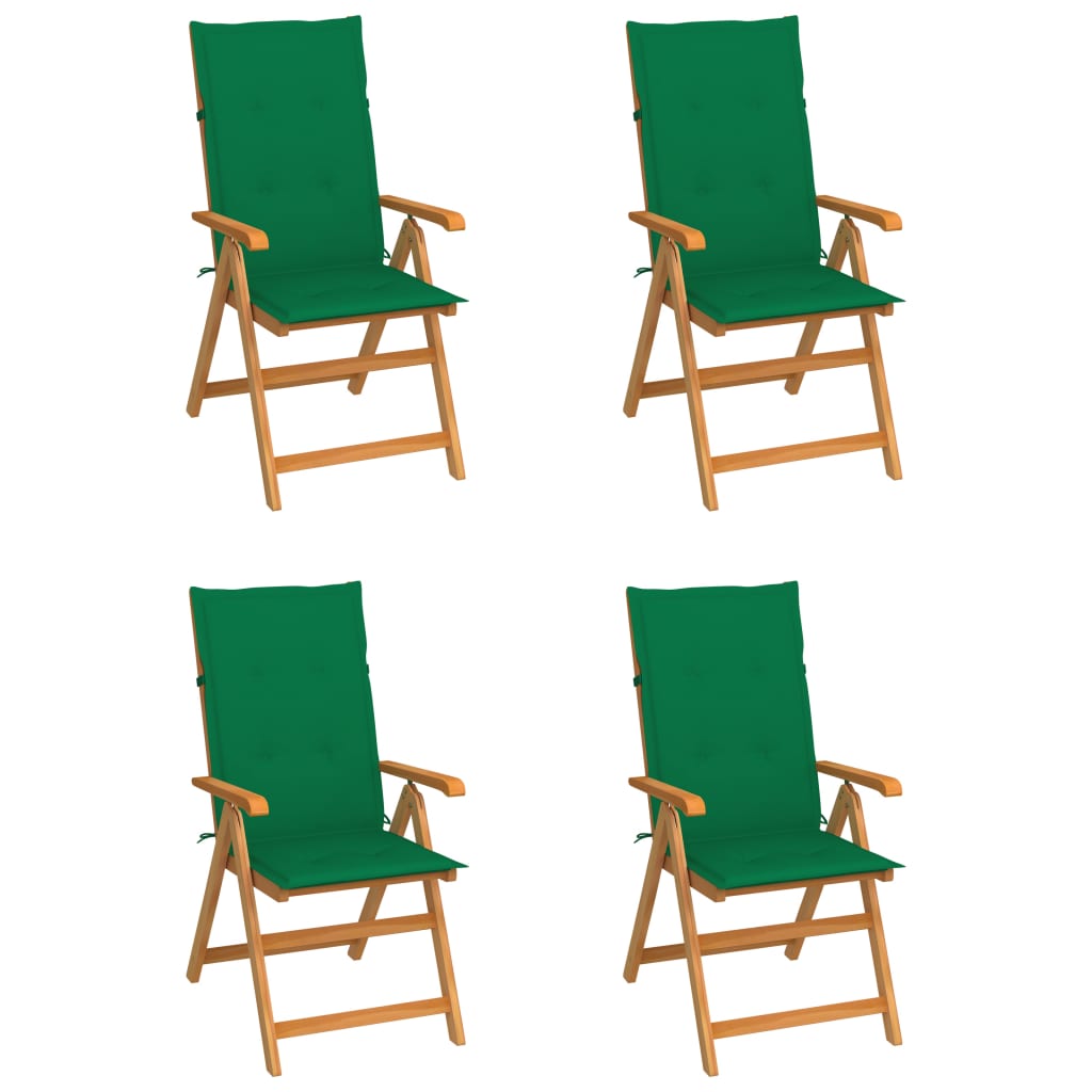 Garden Chair Set of 4 Teak Teak wood Standard Foldable