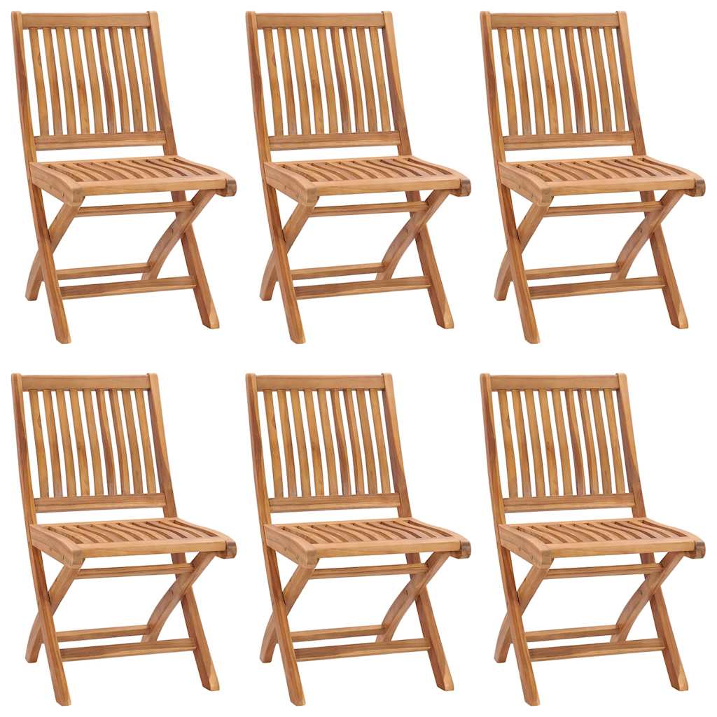Garden Chair Set of 6 Brown Fine sanded teak hardwood Standard