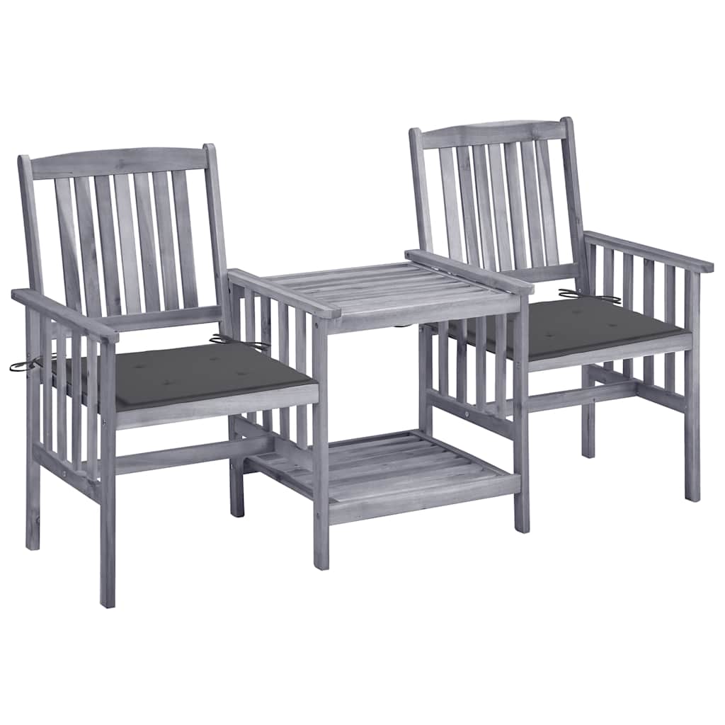 Garden Chair With Tea Table Grey