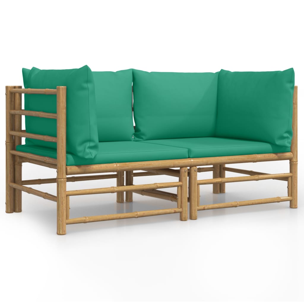 Garden Corner Sofa Bamboo, Green Bamboo, Polyester Modular