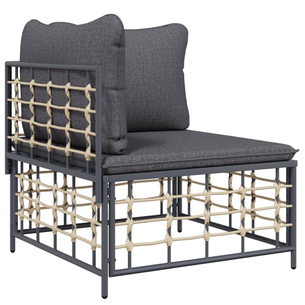 Garden Corner Sofa Dark Grey PE rattan Medium Modular