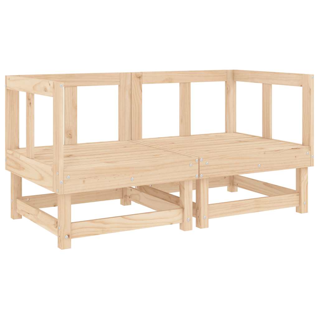 Garden Corner Sofa Natural Solid pine wood Medium Modular