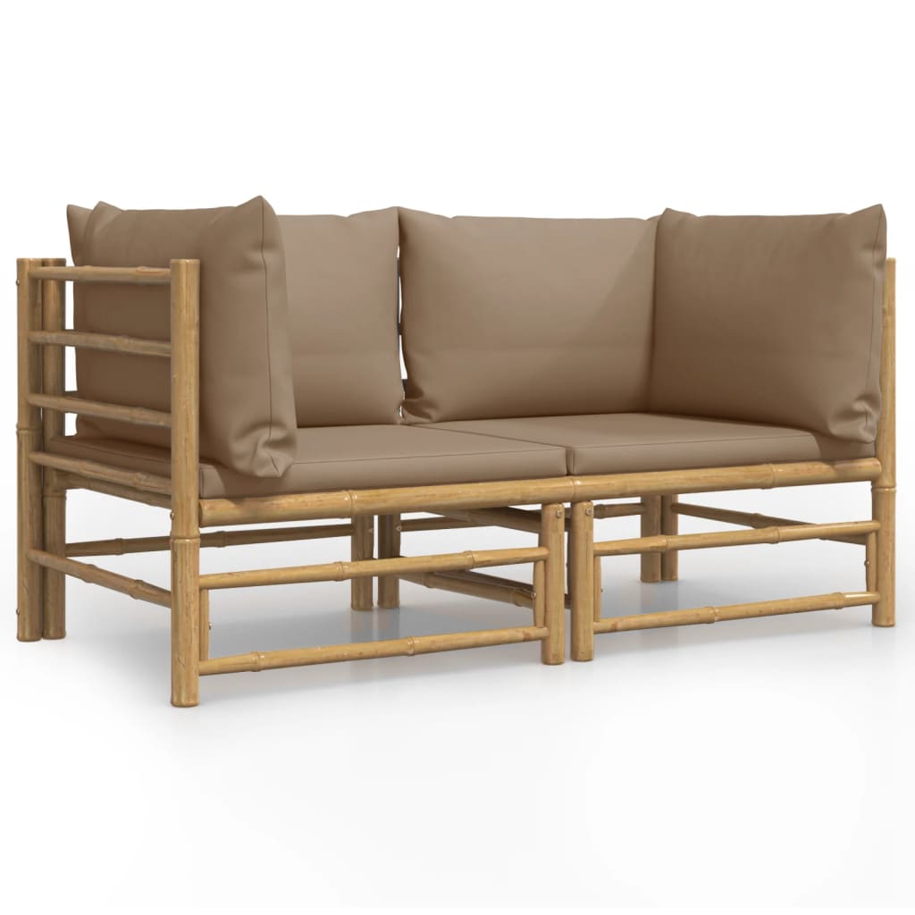 Garden Corner Sofa Taupe Bamboo Medium Modular