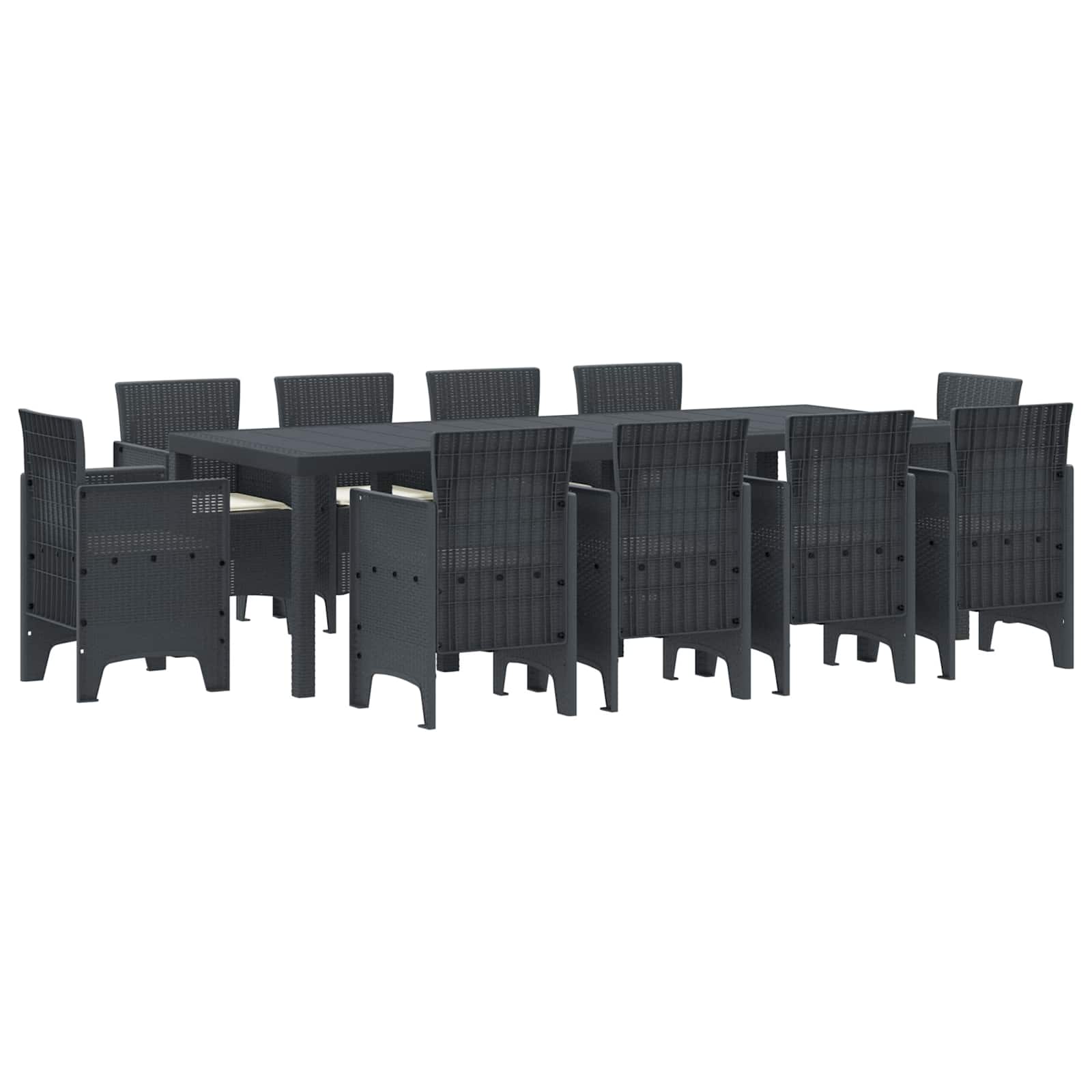 Garden Dining Set 11 pcs Anthracite Polypropylene