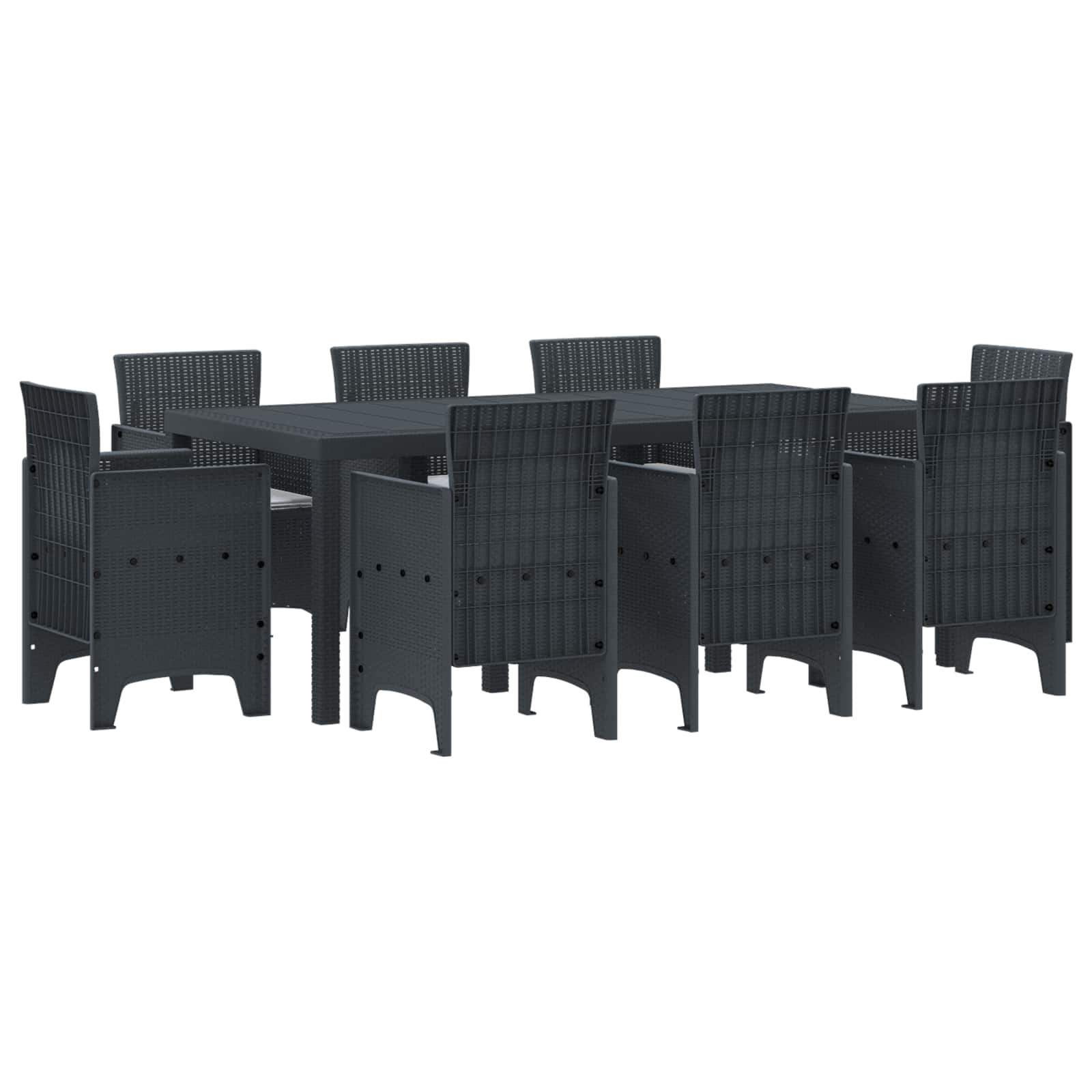 Garden Dining Set 9 pcs Anthracite Polypropylene