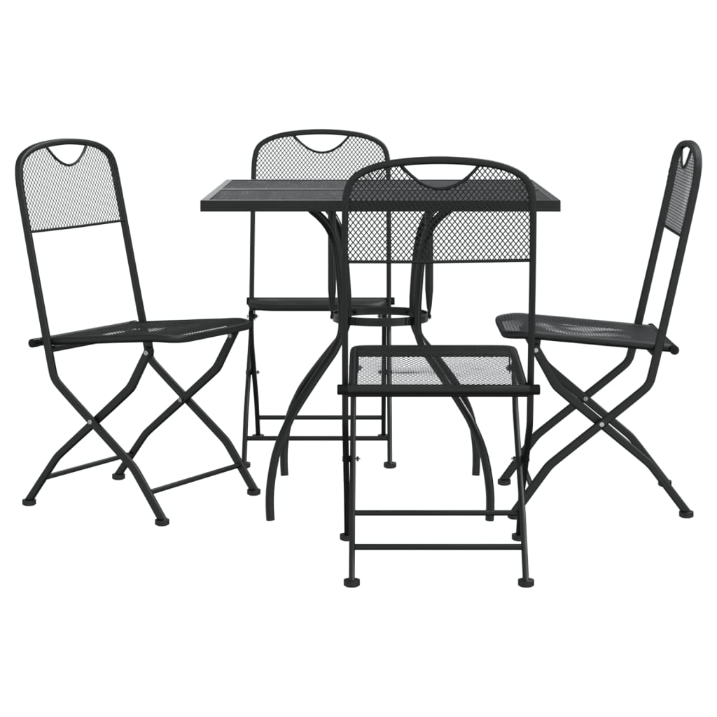 Garden Dining Set Anthracite Expanded metal mesh 5 Piece Set