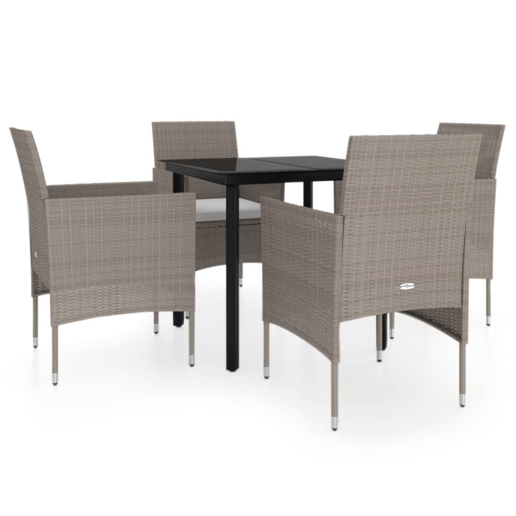Garden Dining Set Beige and Black