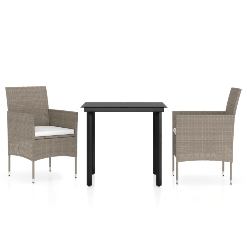 Garden Dining Set Beige and black