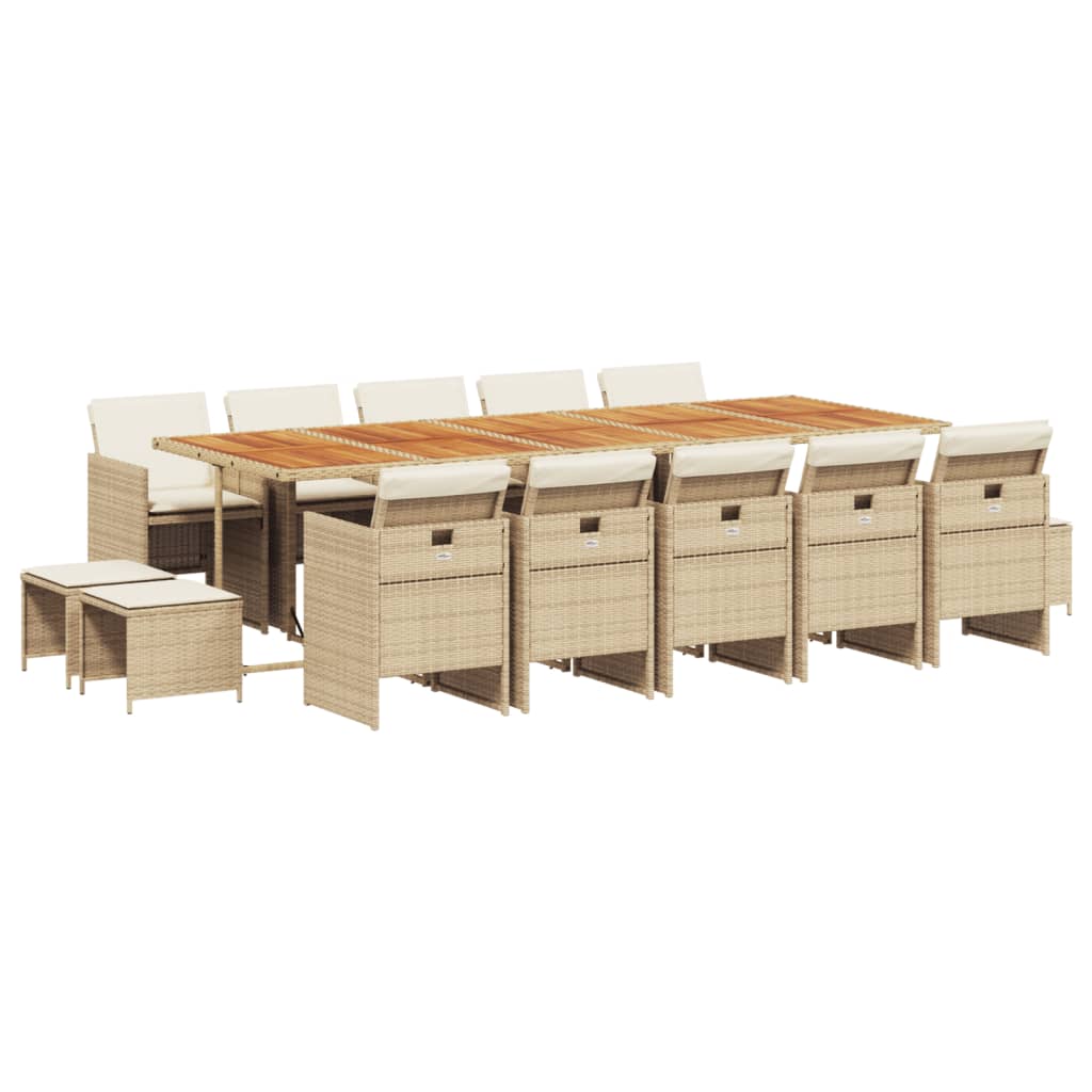 Garden Dining Set Beige and brown