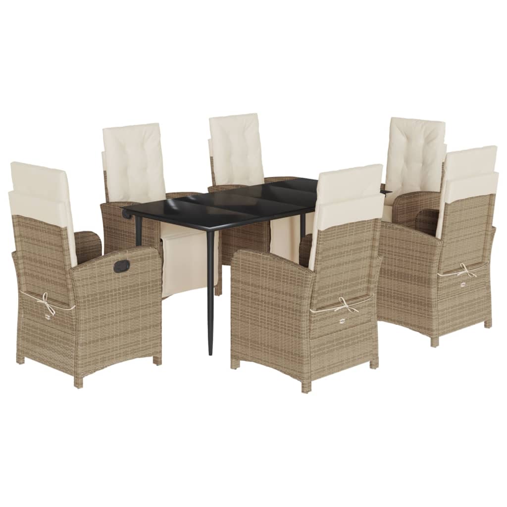 Garden Dining Set Beige, Black