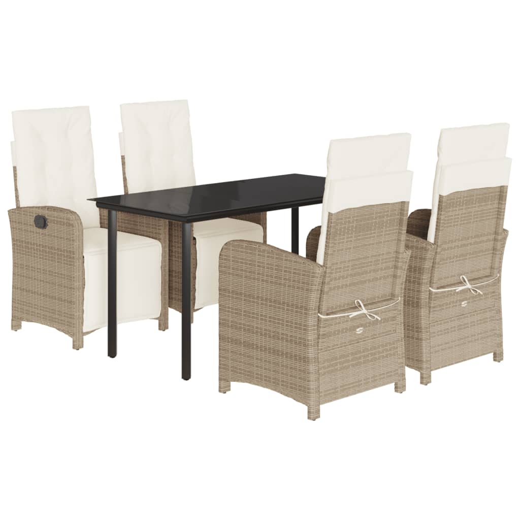 Garden Dining Set Beige, Black