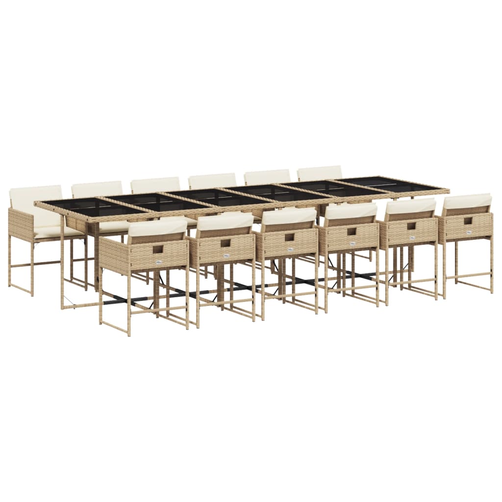 Garden Dining Set Beige, Black