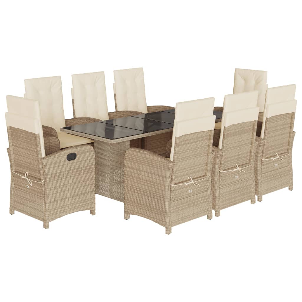 Garden Dining Set Beige, Black