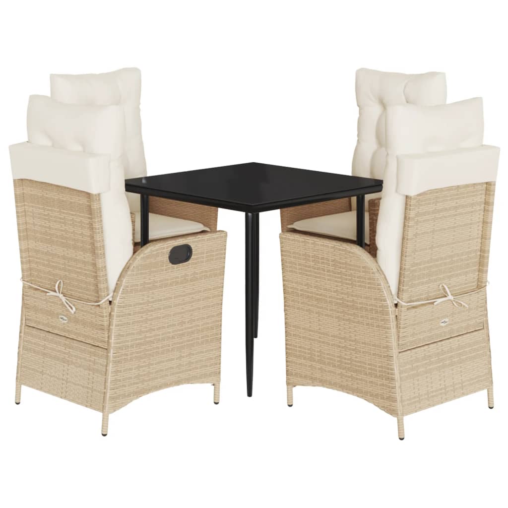 Garden Dining Set Beige, Cream, Black