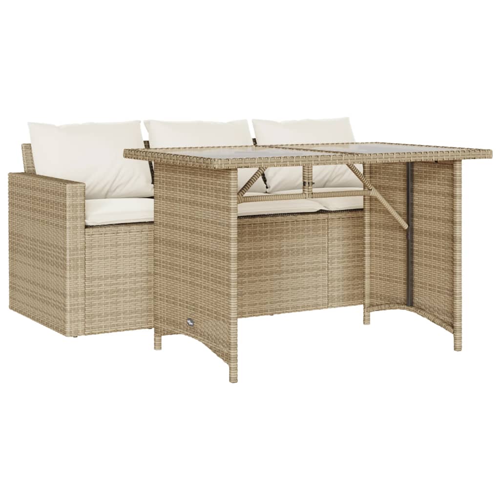 Garden Dining Set Beige, Cream white