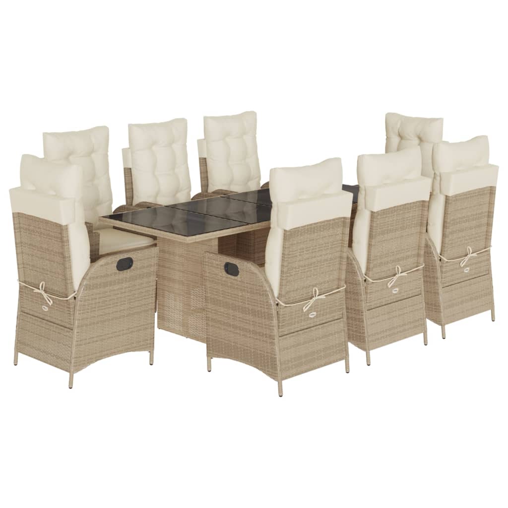 Garden Dining Set Beige, Cream white