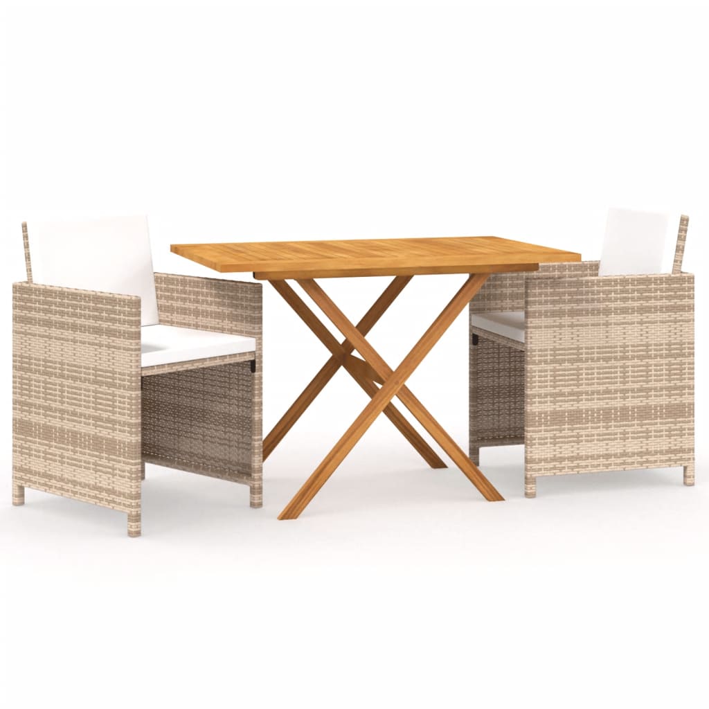 Garden Dining Set Beige Solid acacia wood Medium