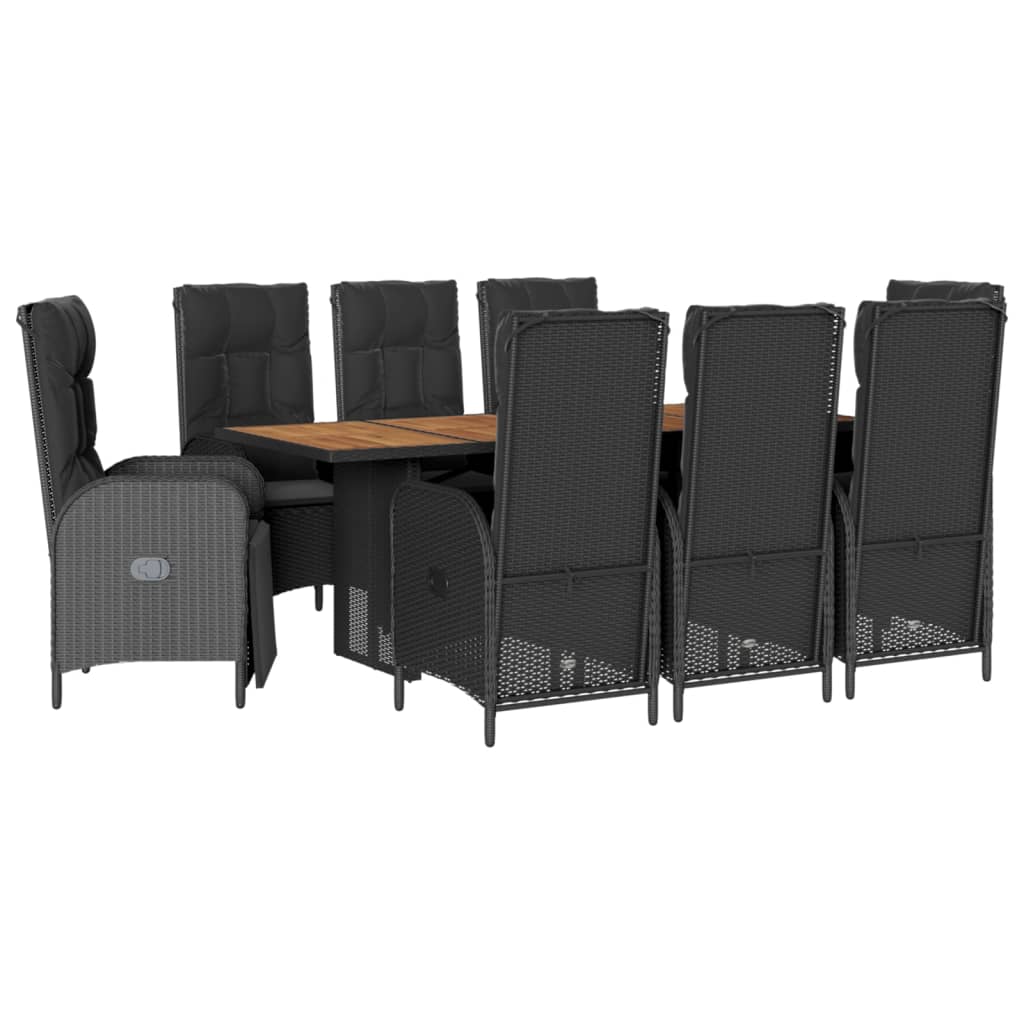 Garden Dining Set Black