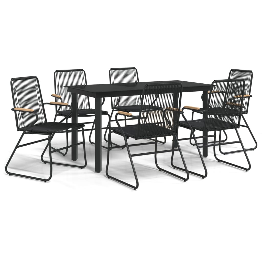 Garden Dining Set Black