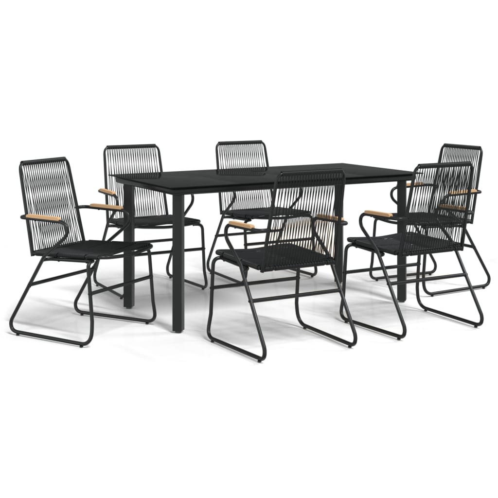 Garden Dining Set Black