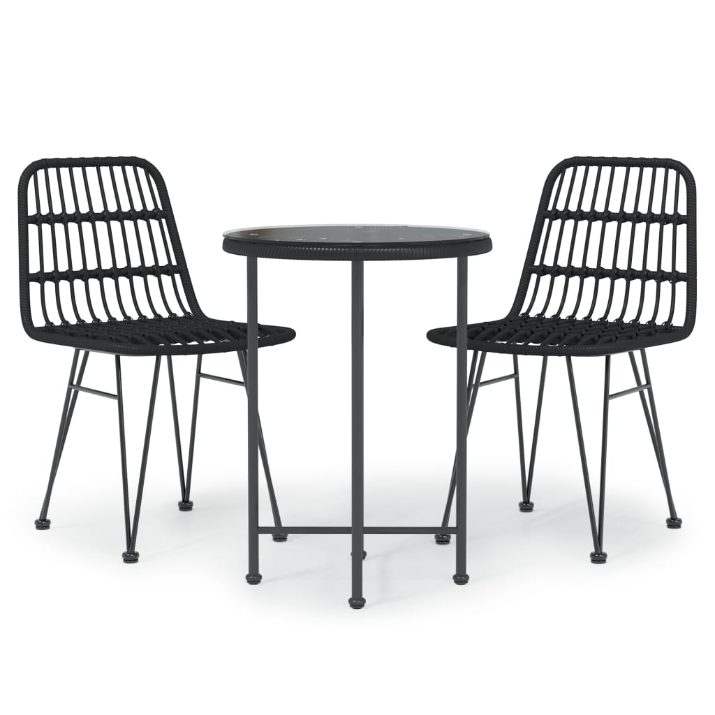 Garden Dining Set Black