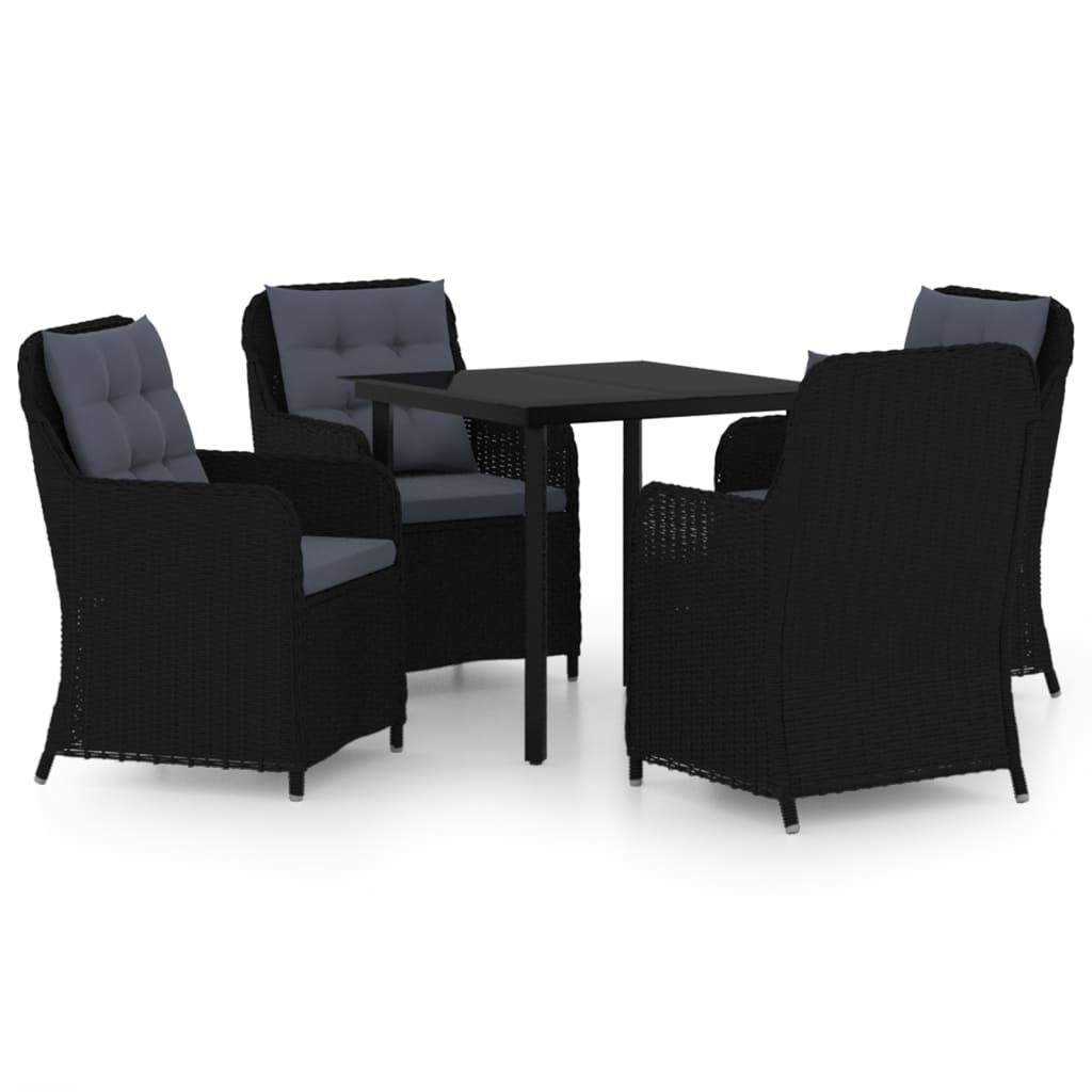 Garden Dining Set Black