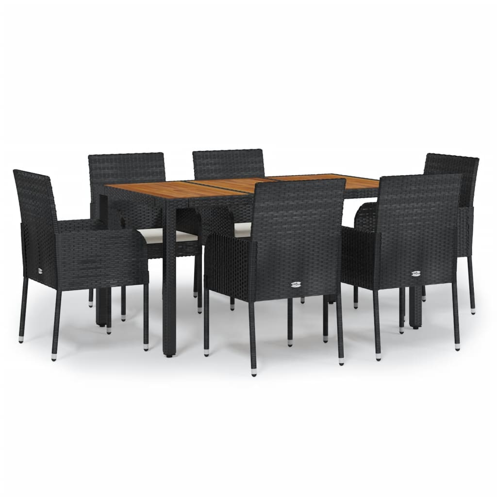 Garden Dining Set Black