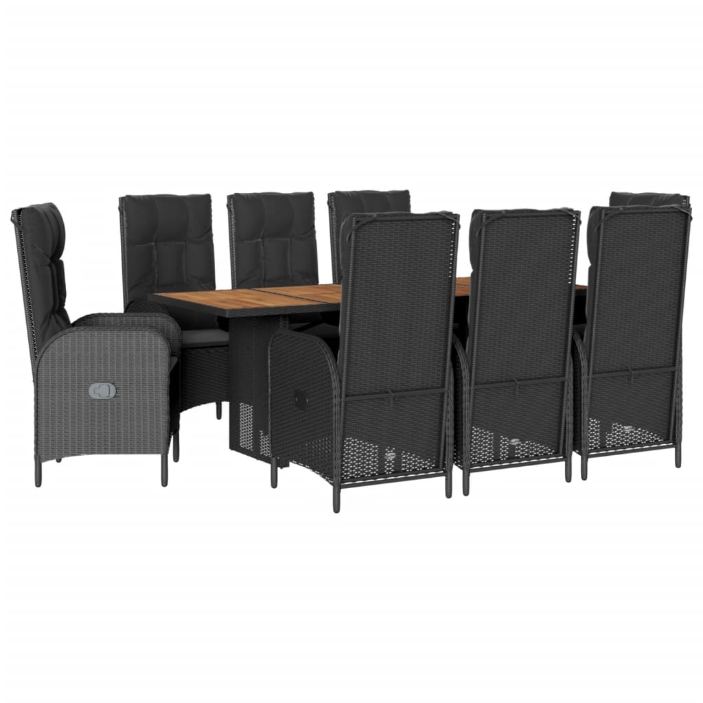 Garden Dining Set Black