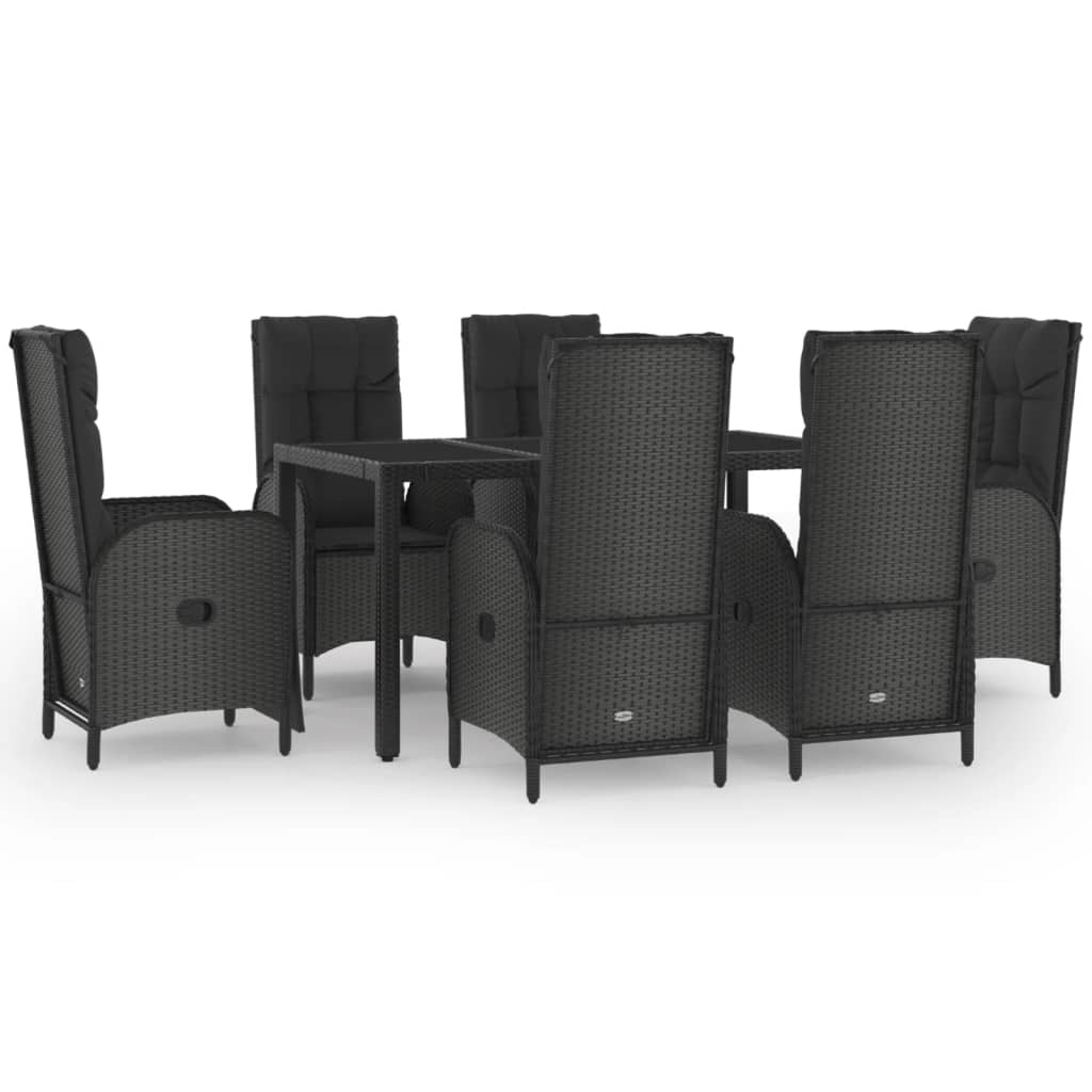 Garden Dining Set Black