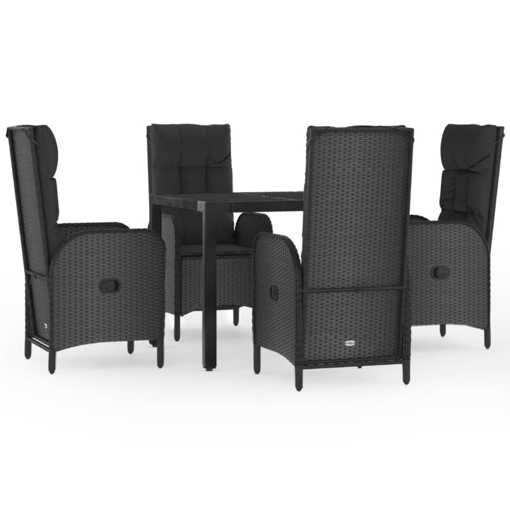 Garden Dining Set Black