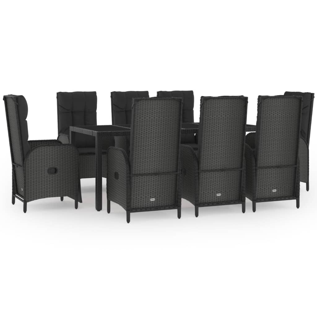 Garden Dining Set Black