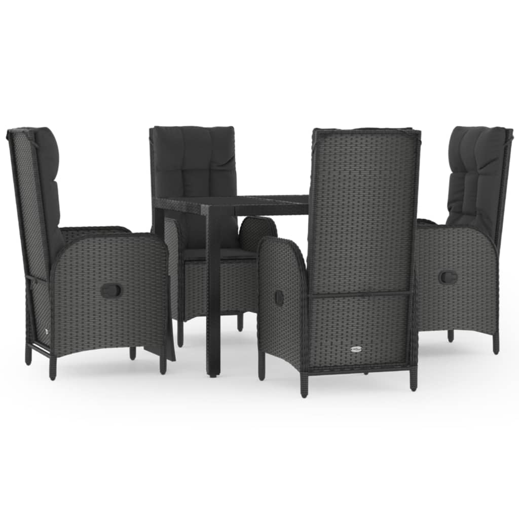 Garden Dining Set Black